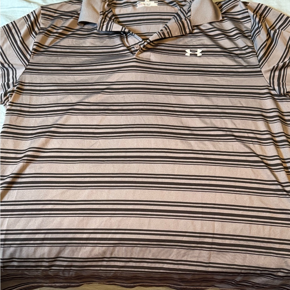 Under Armour Men's Striped Gray Polo Shirt